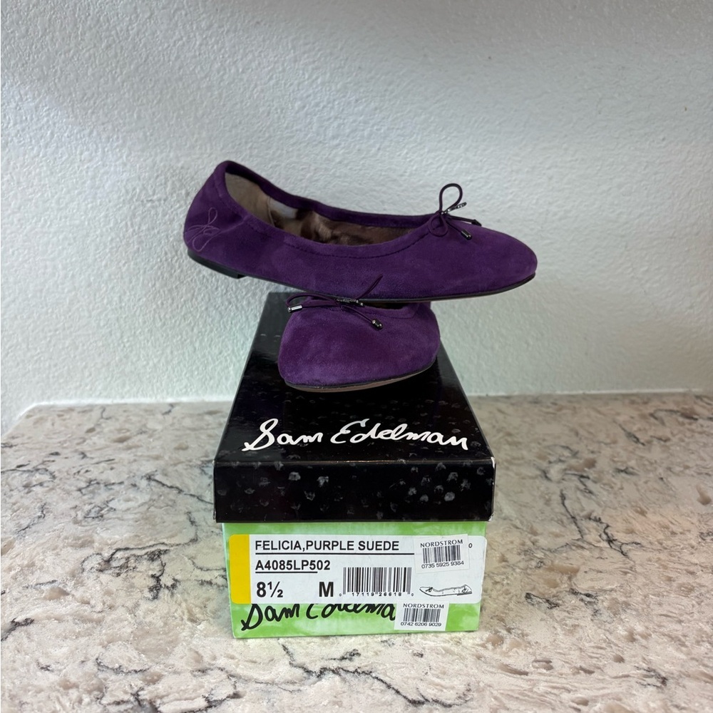 Sam Edelman Felicia Purple Suede Ballet Flats